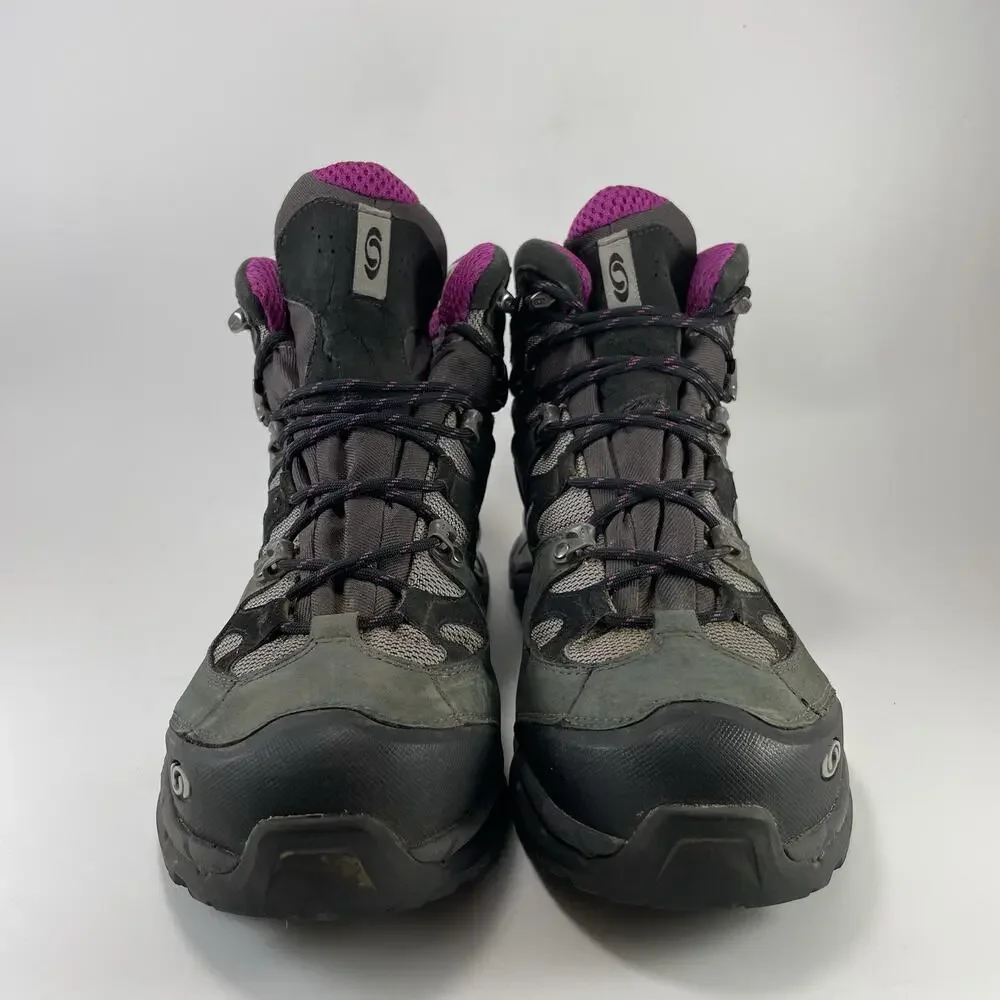 Salomon Comet 3D GTX Womens Size 9.5 Grey Purple Waterproof Hiking Boots 328088